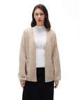 Cashmere Open Front Cardigan Sweaters-SS-Grey Beige-XS-SUUKSESS
