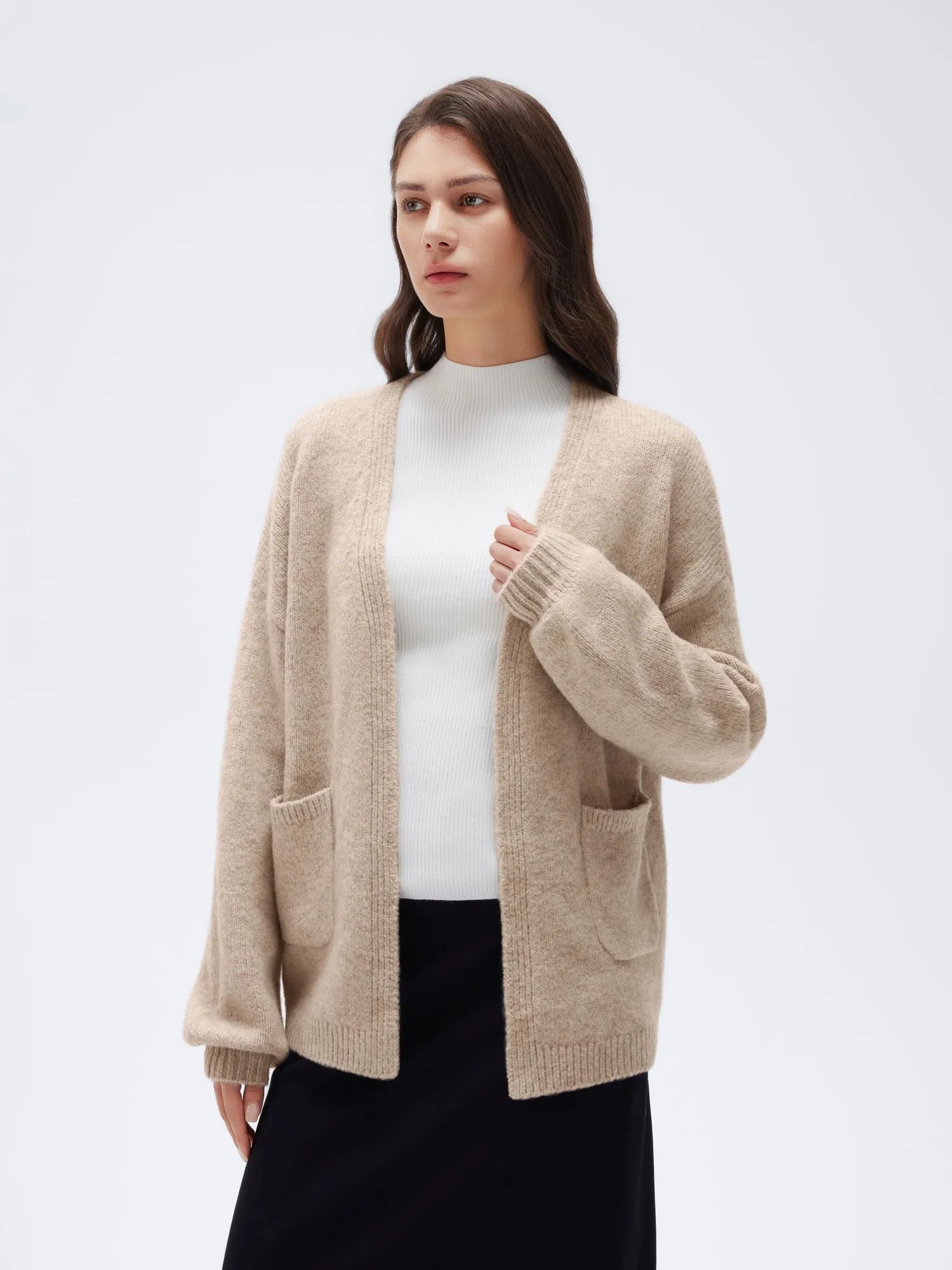 Cashmere Open Front Cardigan Sweaters-SS-SUUKSESS