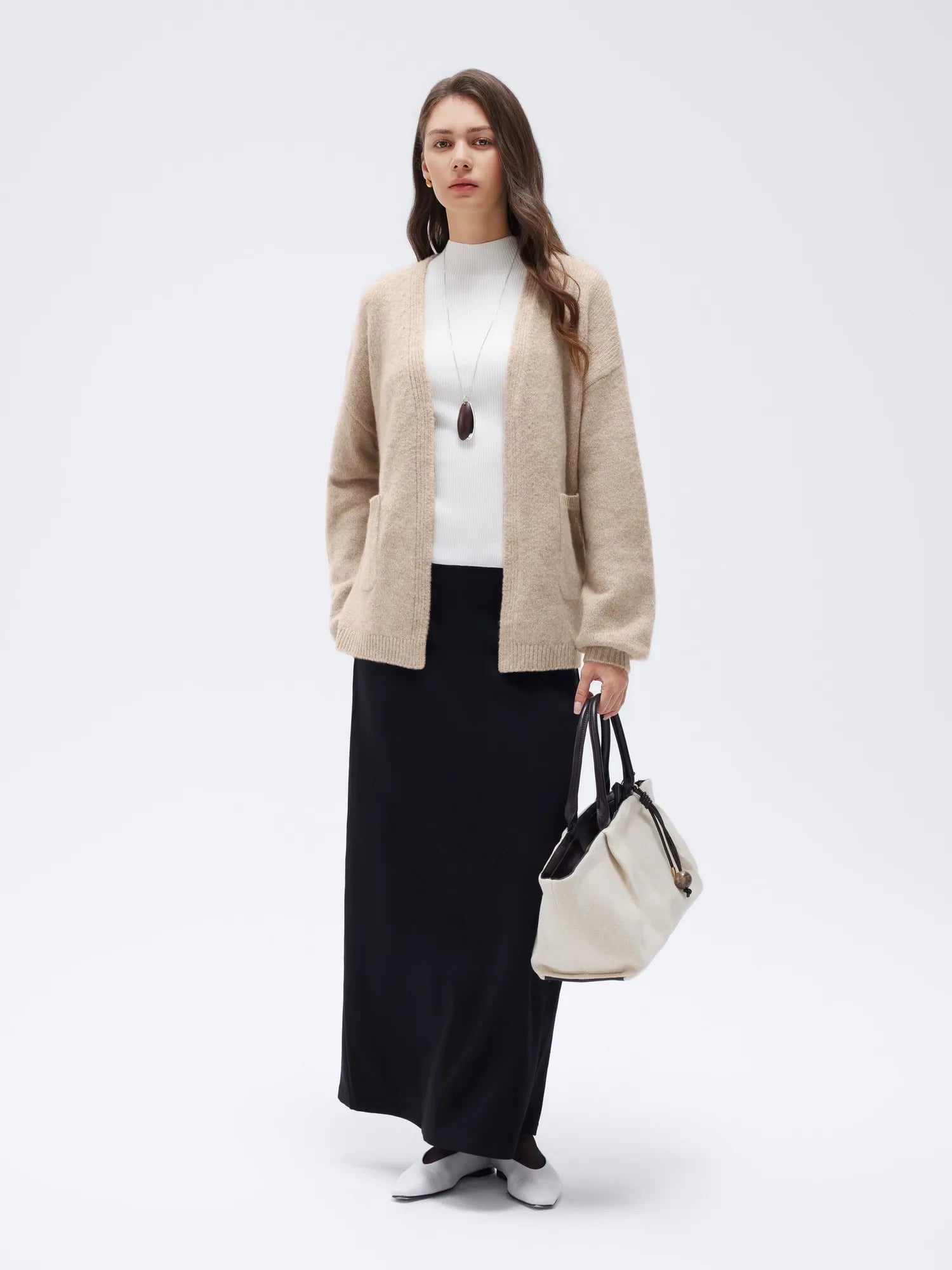 Cashmere Open Front Cardigan Sweaters-SS-SUUKSESS