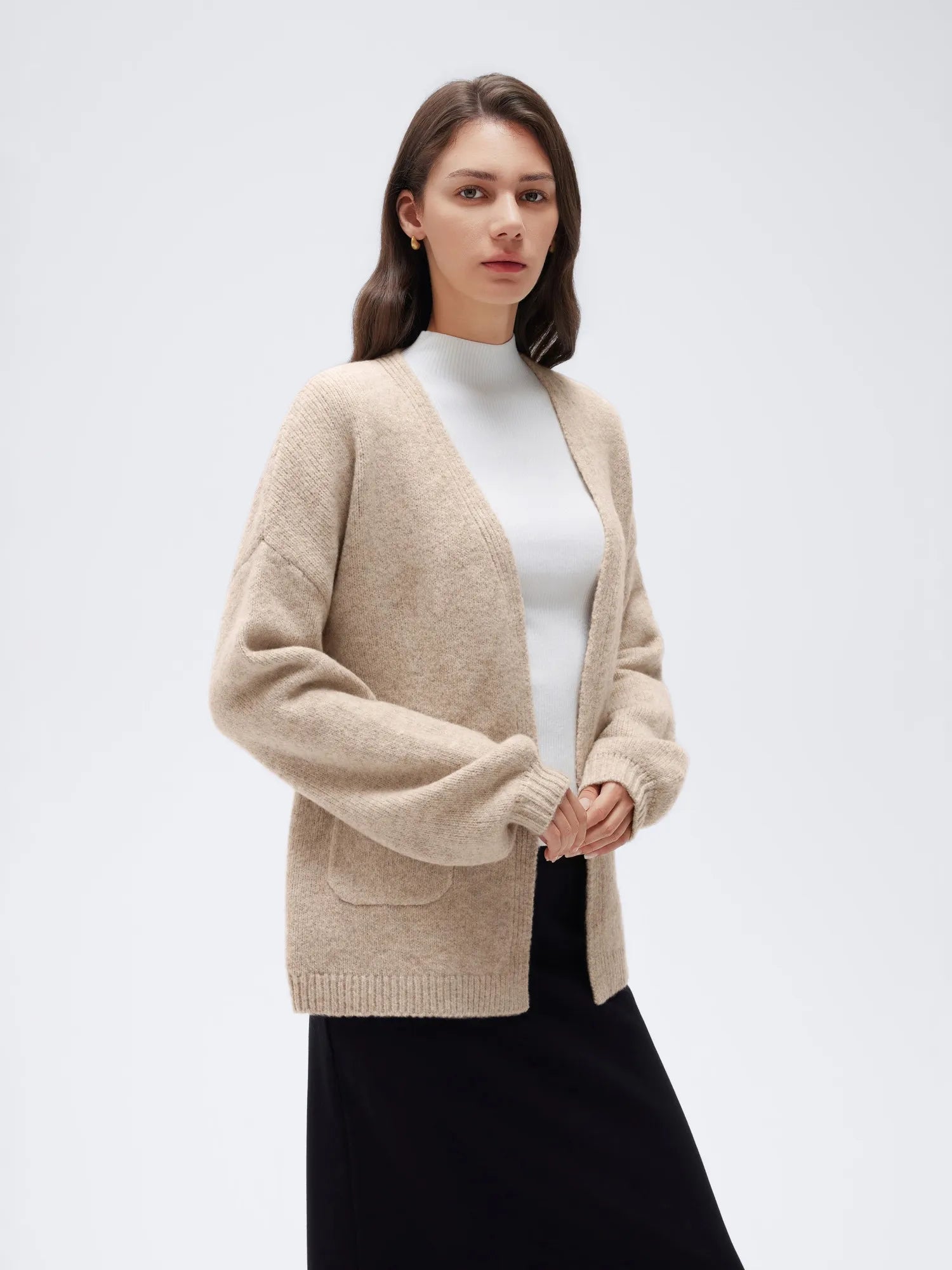 Cashmere Open Front Cardigan Sweaters-SS-SUUKSESS
