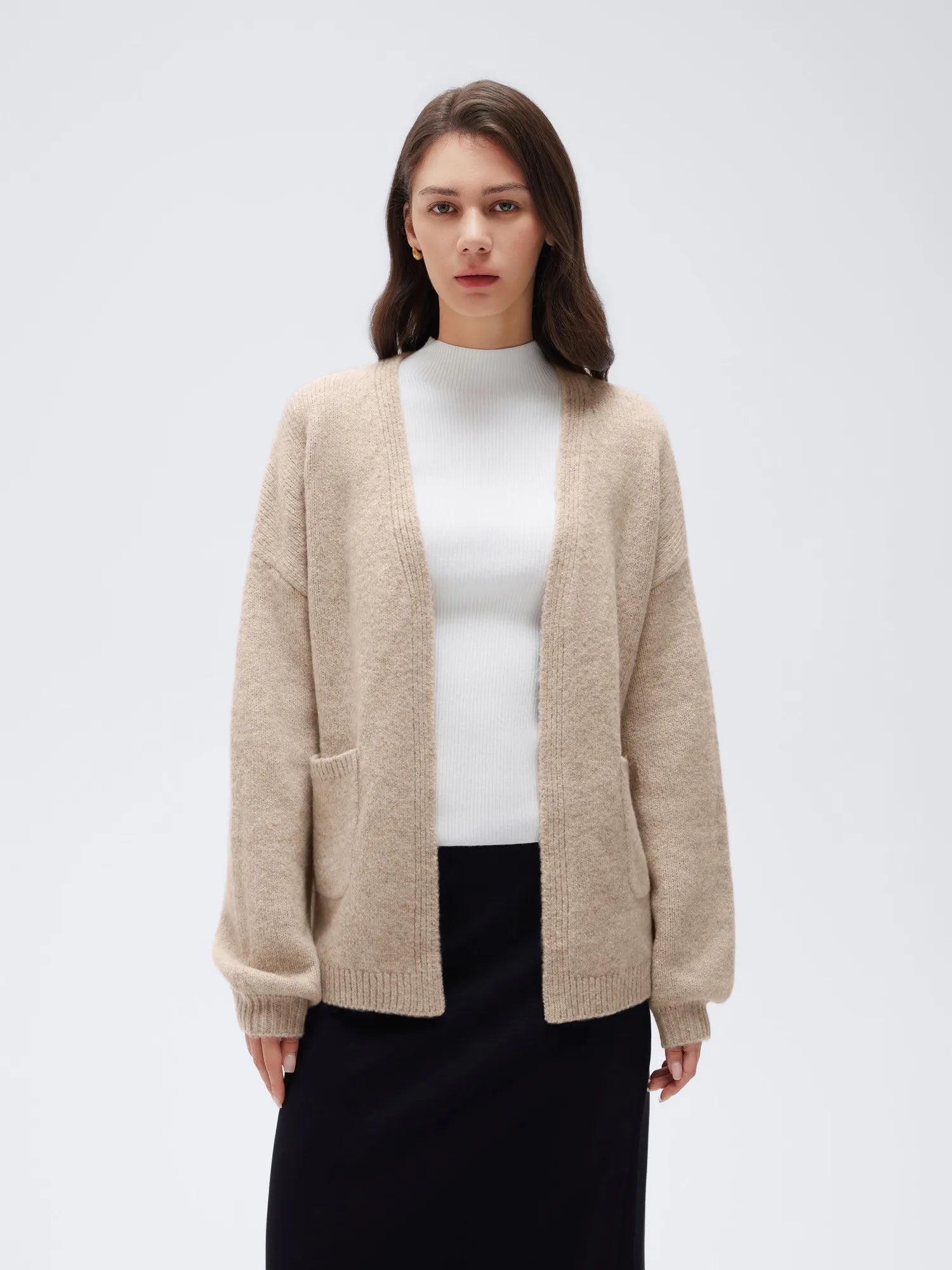 Cashmere Open Front Cardigan Sweaters-SS-SUUKSESS