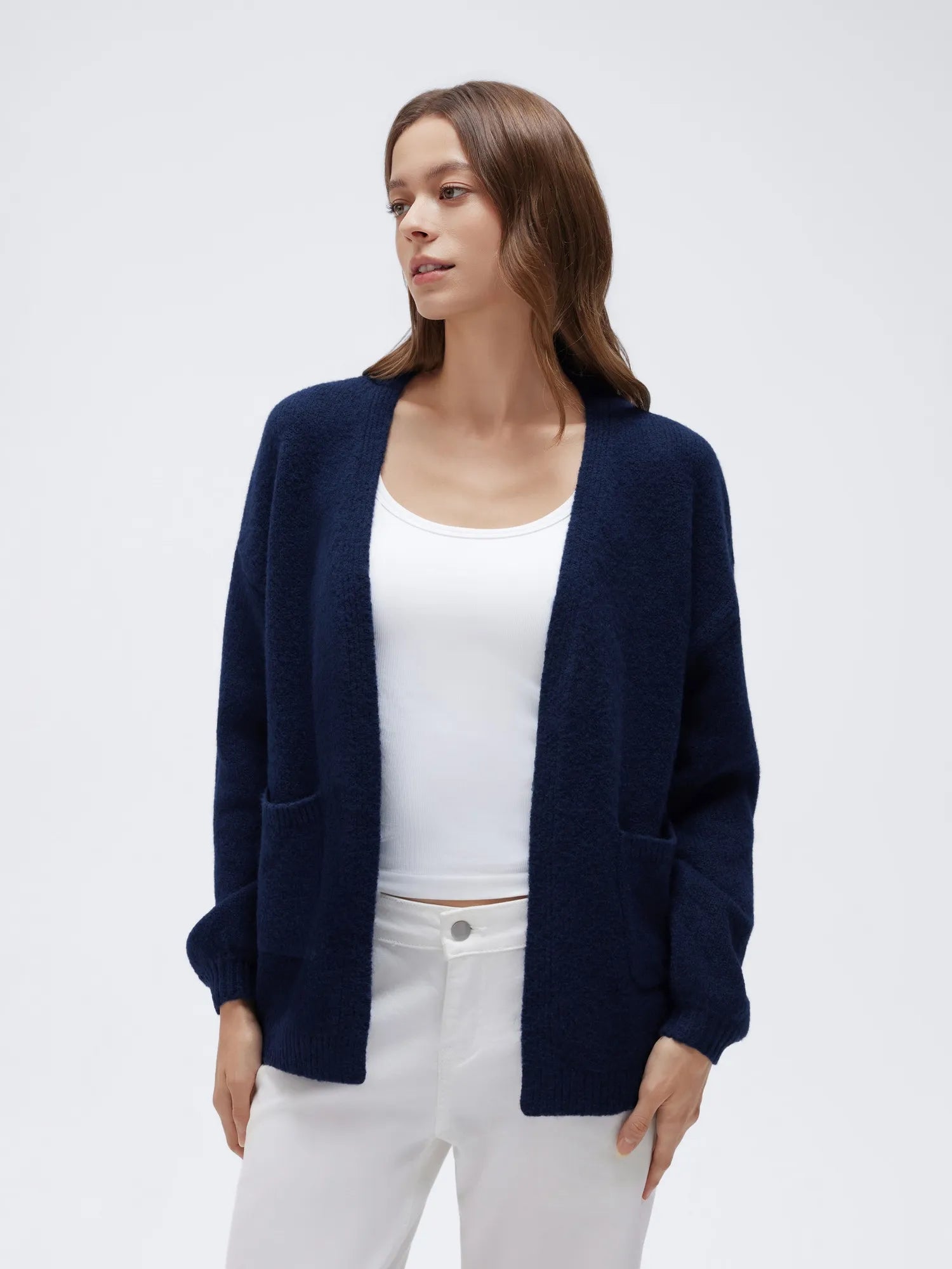 Cashmere Open Front Cardigan Sweaters-SS-SUUKSESS