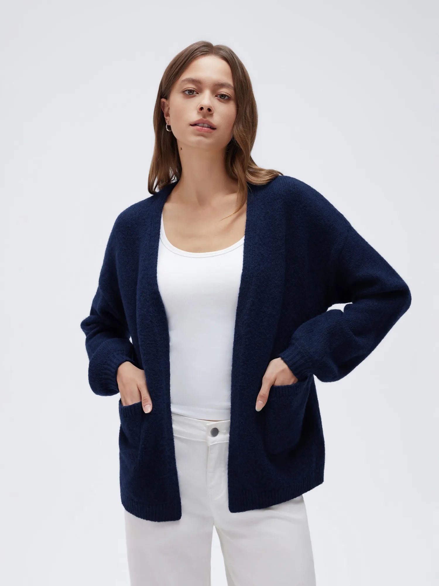 Cashmere Open Front Cardigan Sweaters-SS-SUUKSESS