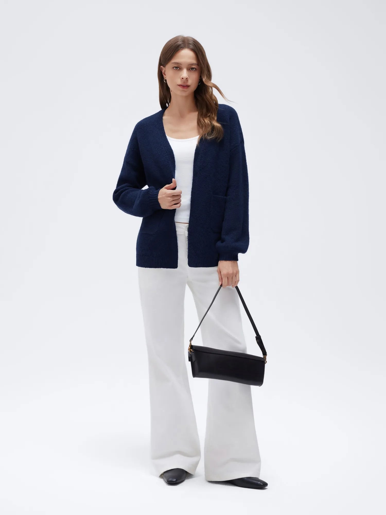 Cashmere Open Front Cardigan Sweaters-SS-SUUKSESS