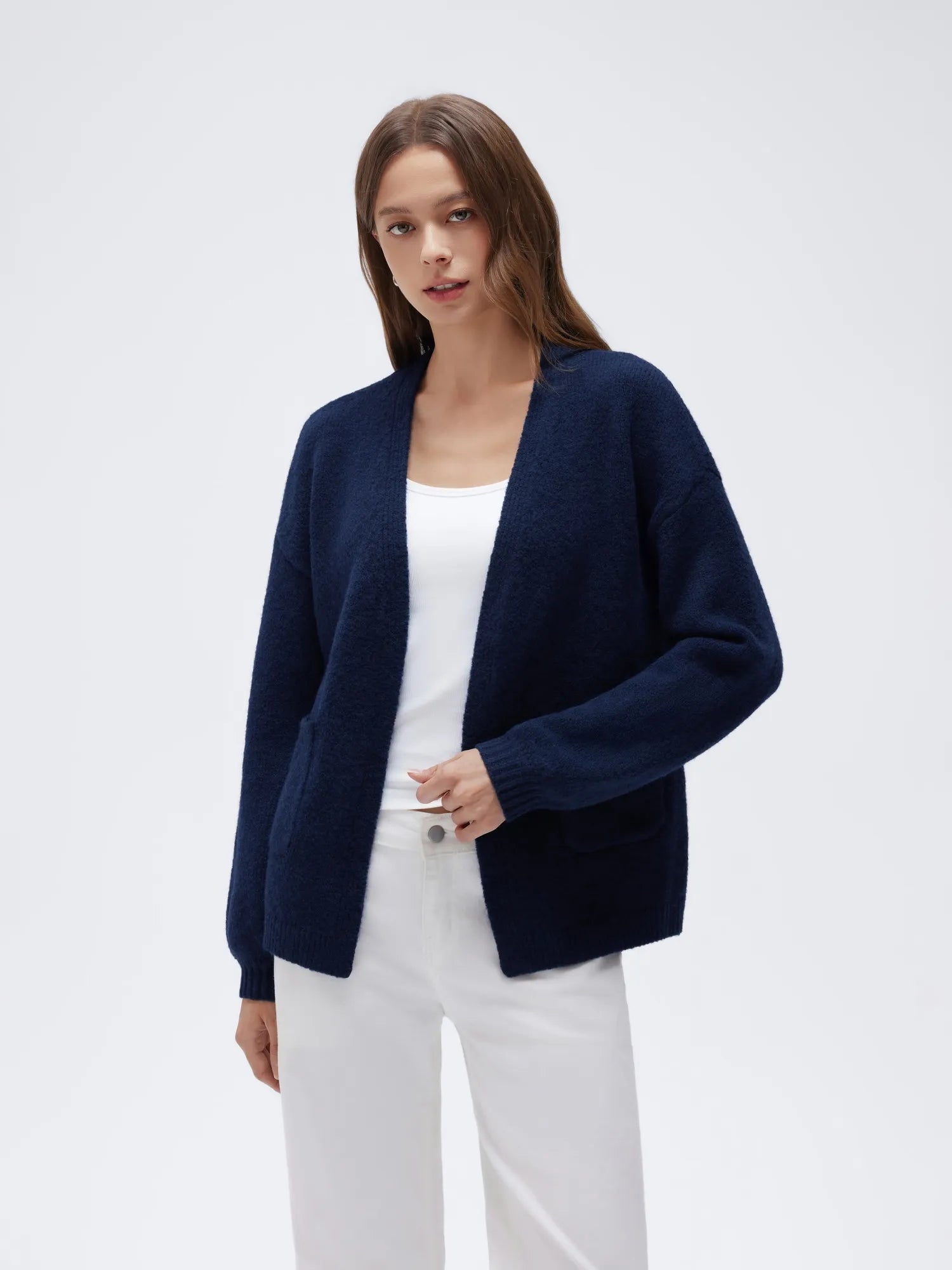 Cashmere Open Front Cardigan Sweaters-SS-SUUKSESS