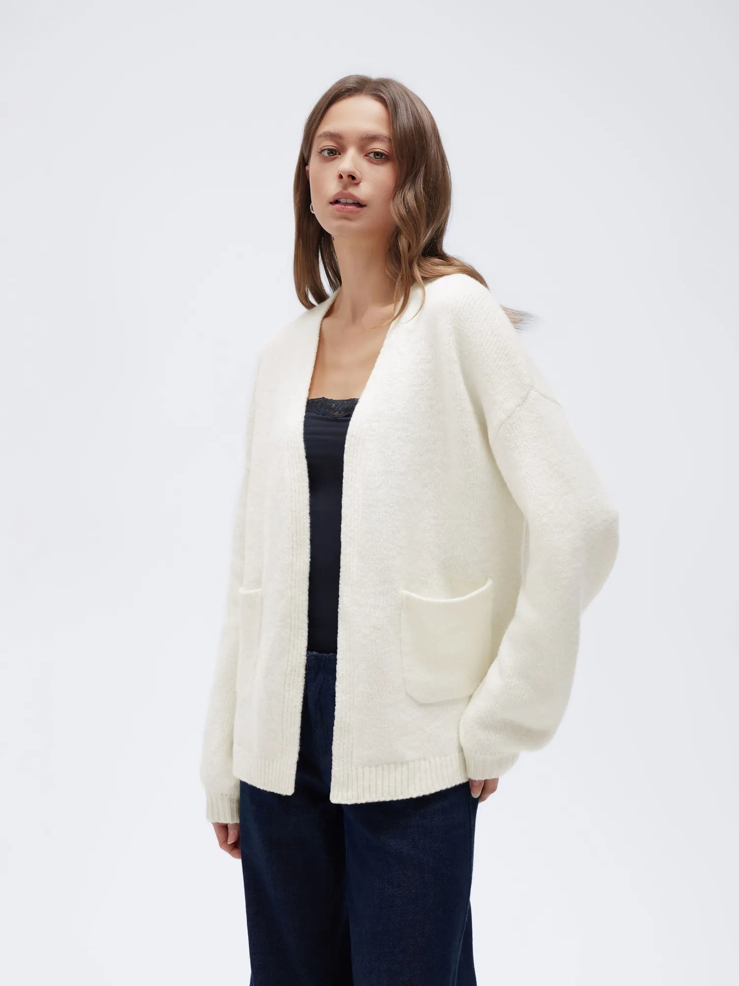 Cashmere Open Front Cardigan Sweaters-SS-SUUKSESS