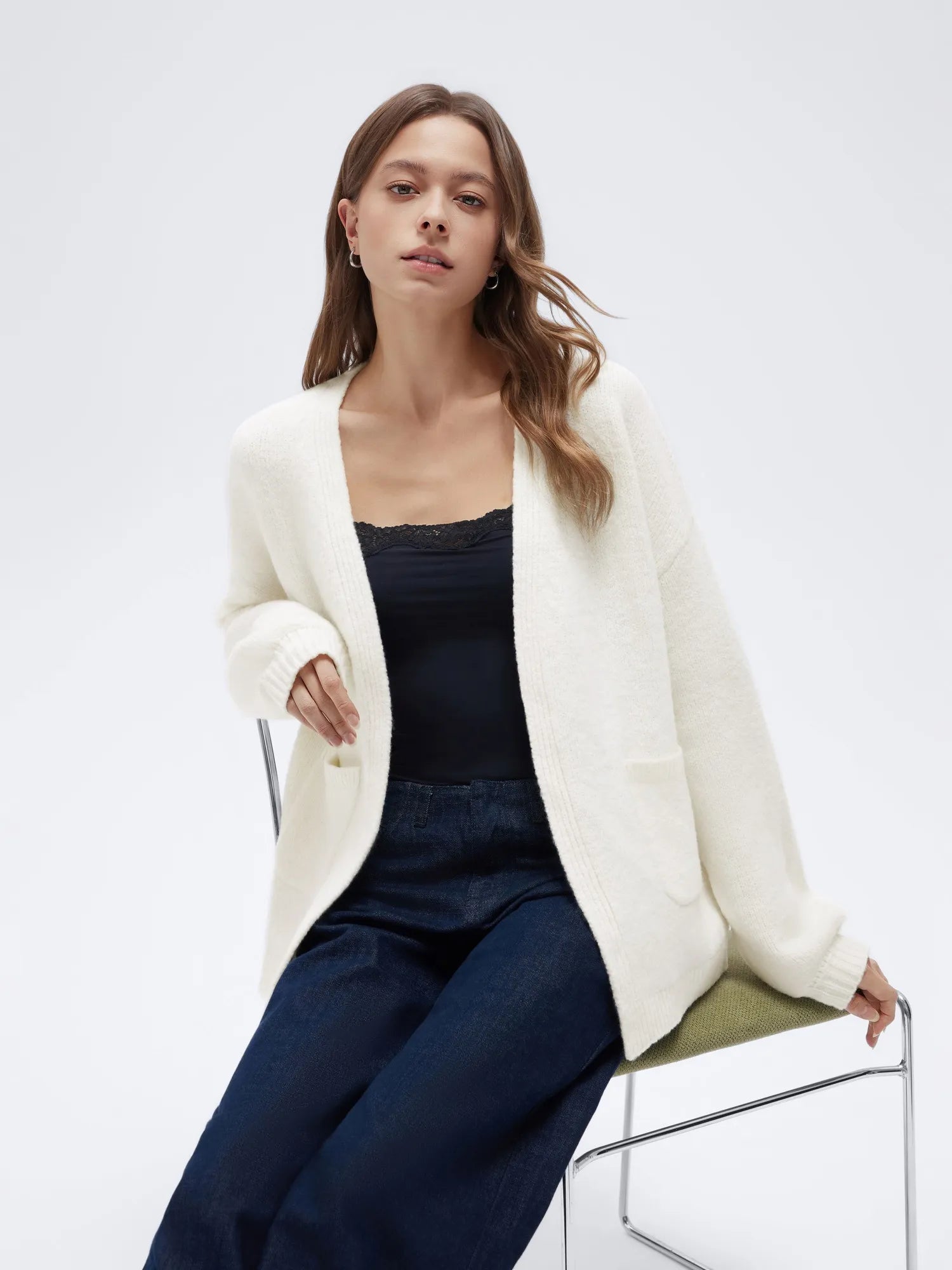 Cashmere Open Front Cardigan Sweaters-SS-SUUKSESS
