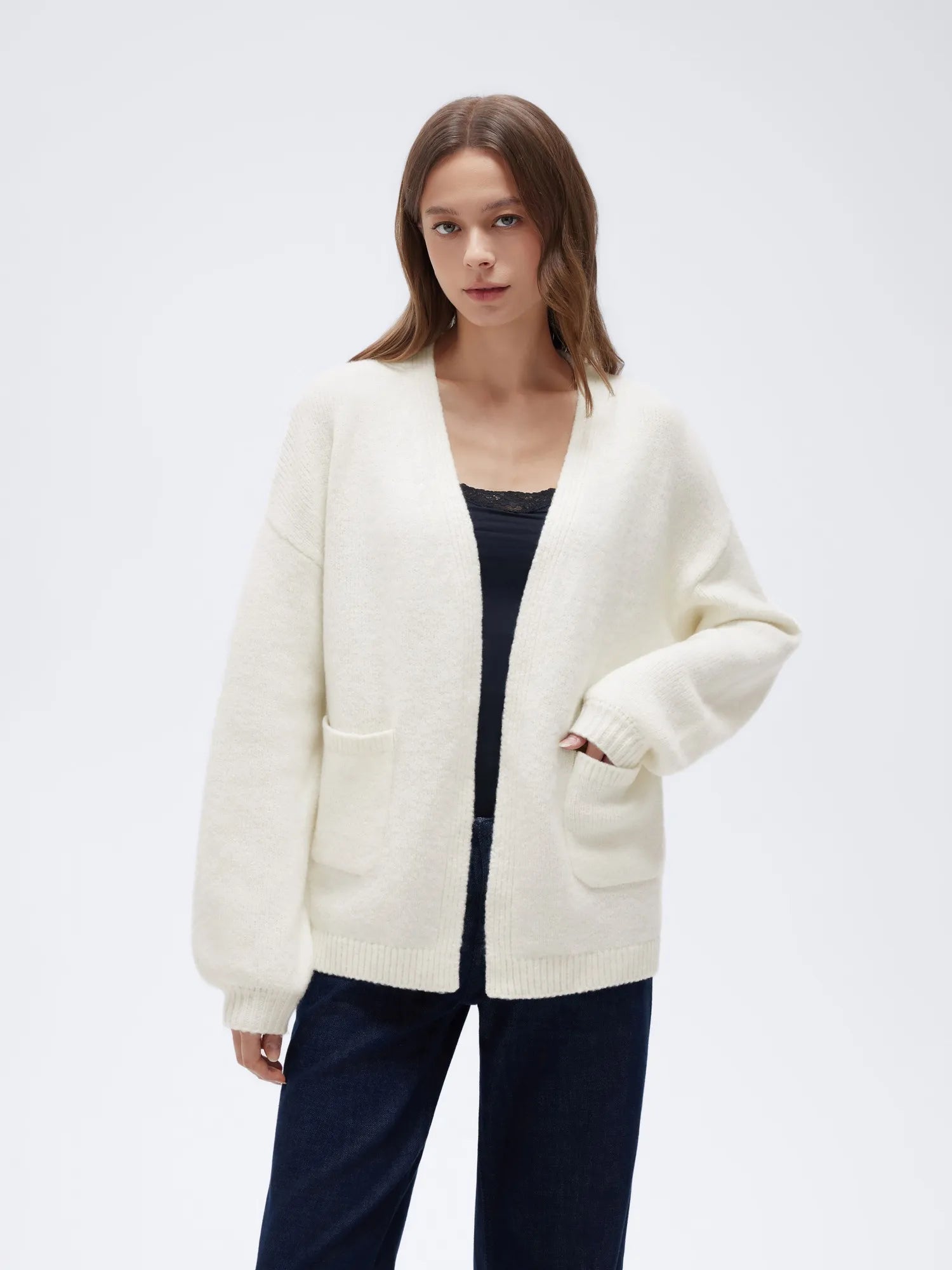 Cashmere Open Front Cardigan Sweaters-SS-SUUKSESS