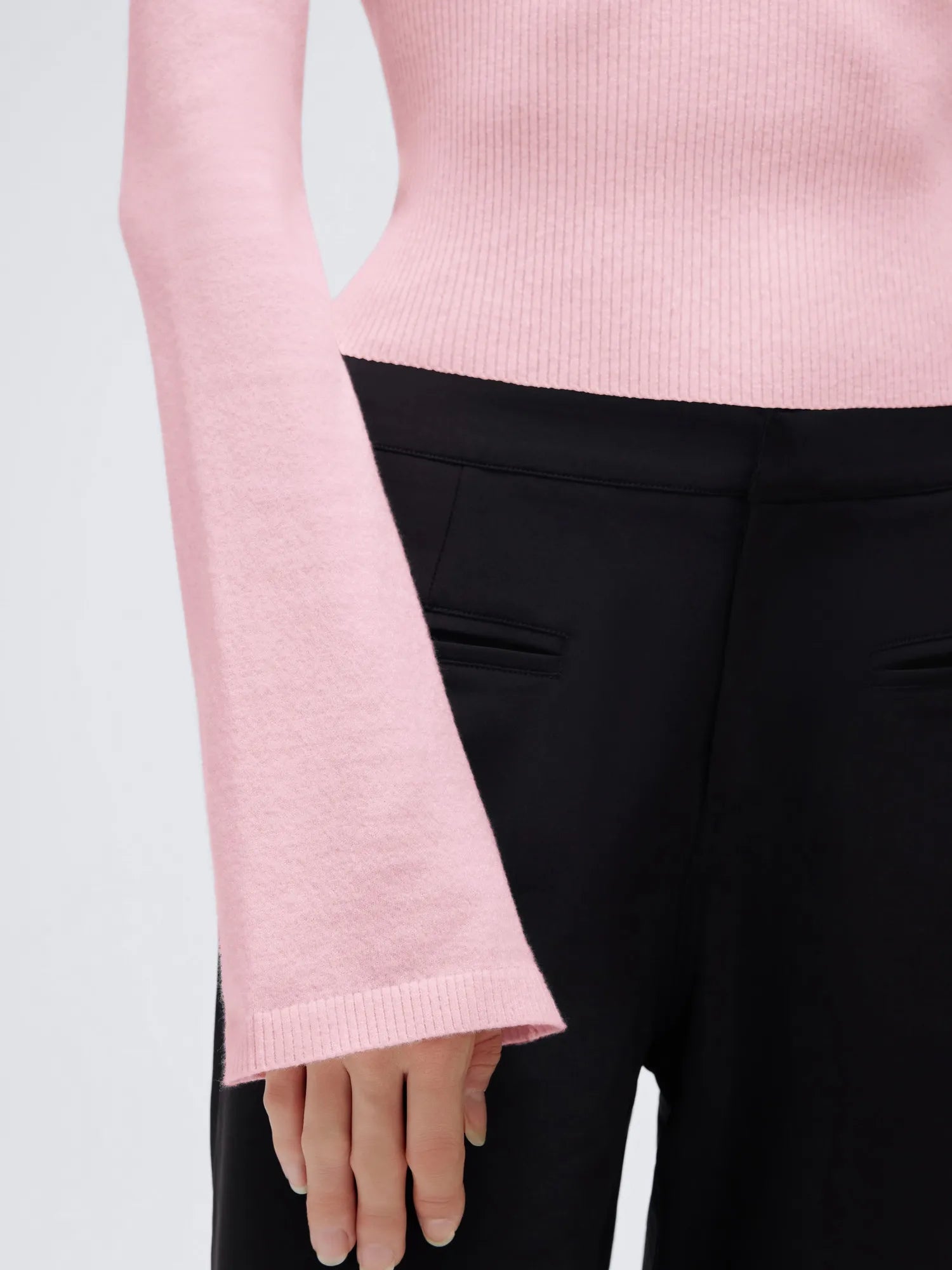 Cashmere Cinched Waist Boat Neck Bell Sleeve Sweaters-SUUKSESS-SUUKSESS