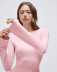 Cashmere Cinched Waist Boat Neck Bell Sleeve Sweaters-SUUKSESS-SUUKSESS