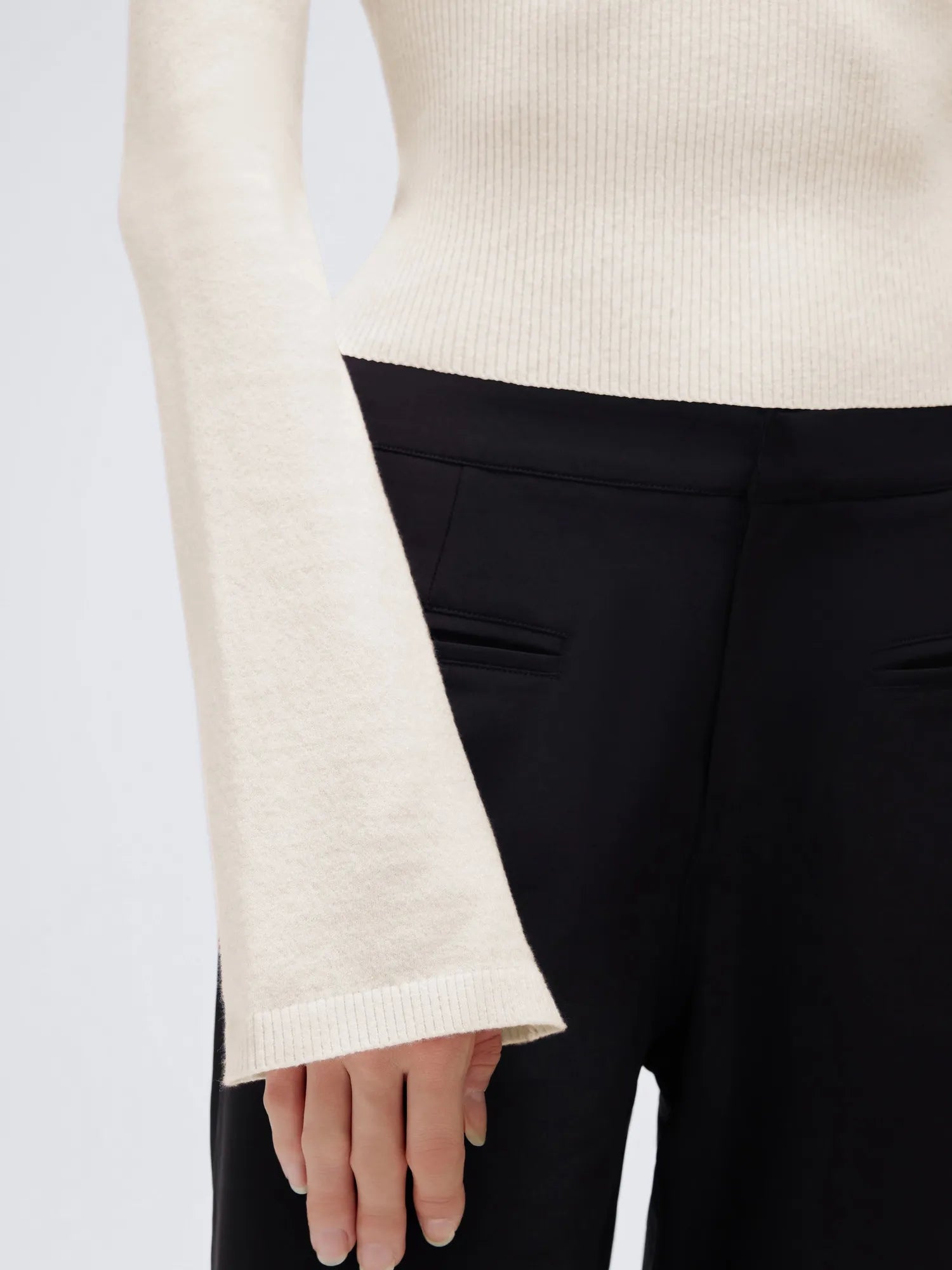 Cashmere Cinched Waist Boat Neck Bell Sleeve Sweaters-SUUKSESS-SUUKSESS