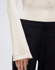 Cashmere Cinched Waist Boat Neck Bell Sleeve Sweaters-SUUKSESS-SUUKSESS