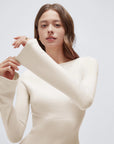 Cashmere Cinched Waist Boat Neck Bell Sleeve Sweaters-SUUKSESS-SUUKSESS