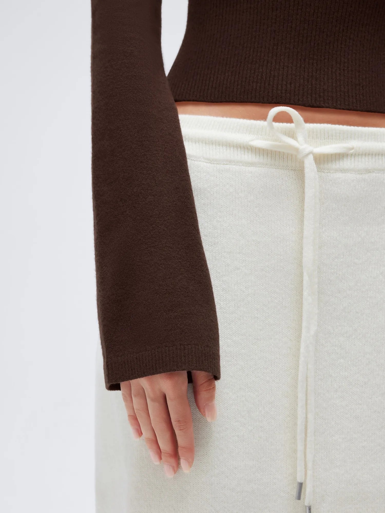 Cashmere Cinched Waist Boat Neck Bell Sleeve Sweaters-SUUKSESS-SUUKSESS