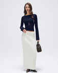 Cashmere Cinched Waist Boat Neck Bell Sleeve Sweaters-SUUKSESS-SUUKSESS