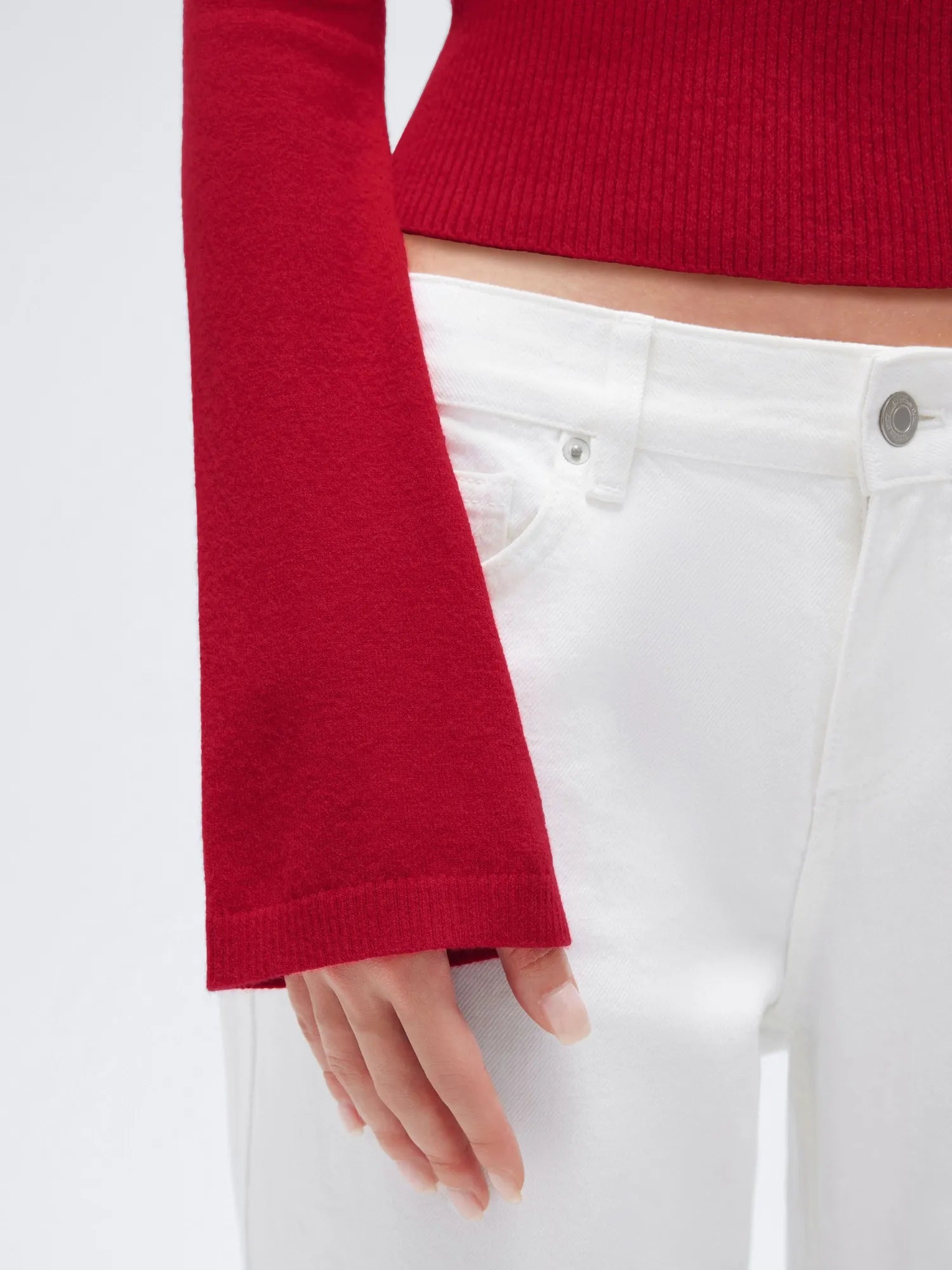 Cashmere Cinched Waist Boat Neck Bell Sleeve Sweaters-SUUKSESS-SUUKSESS