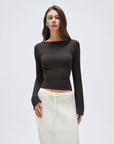 Cashmere Cinched Waist Boat Neck Bell Sleeve Sweaters-SUUKSESS-Grey-XS-SUUKSESS