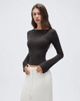 Cashmere Cinched Waist Boat Neck Bell Sleeve Sweaters-SUUKSESS-SUUKSESS