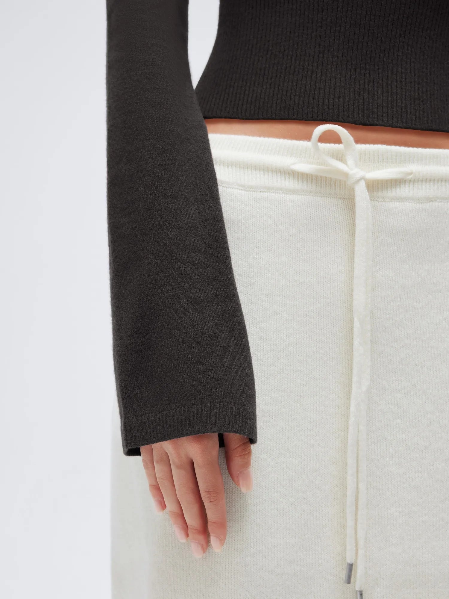 Cashmere Cinched Waist Boat Neck Bell Sleeve Sweaters-SUUKSESS-SUUKSESS