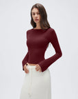 Cashmere Cinched Waist Boat Neck Bell Sleeve Sweaters-SUUKSESS-SUUKSESS