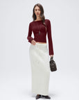 Cashmere Cinched Waist Boat Neck Bell Sleeve Sweaters-SUUKSESS-SUUKSESS