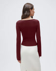 Cashmere Cinched Waist Boat Neck Bell Sleeve Sweaters-SUUKSESS-SUUKSESS