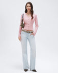 Cashmere Fitted Waist Cardigan Sweater