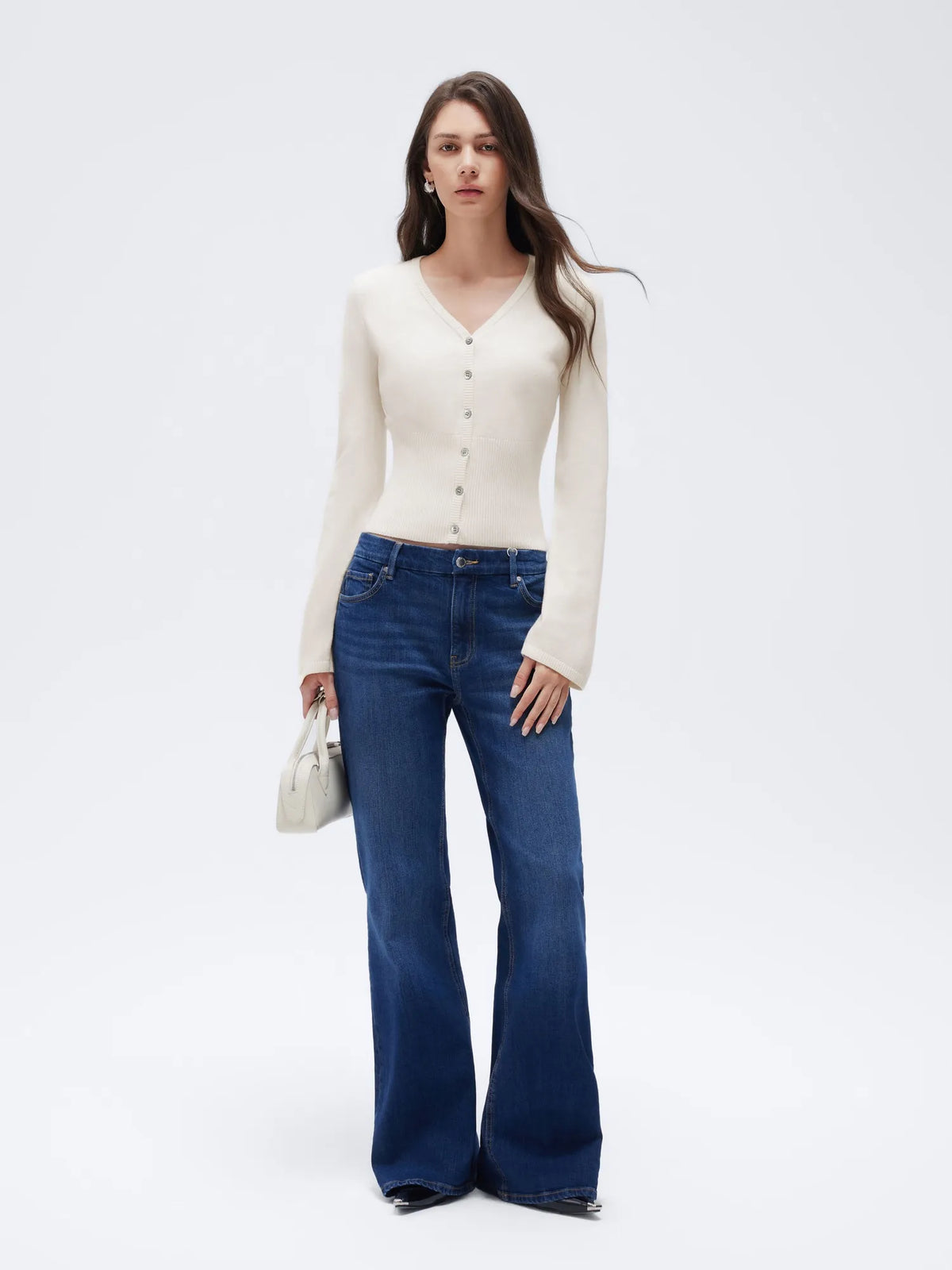 Cashmere Fitted Waist Cardigan Sweater