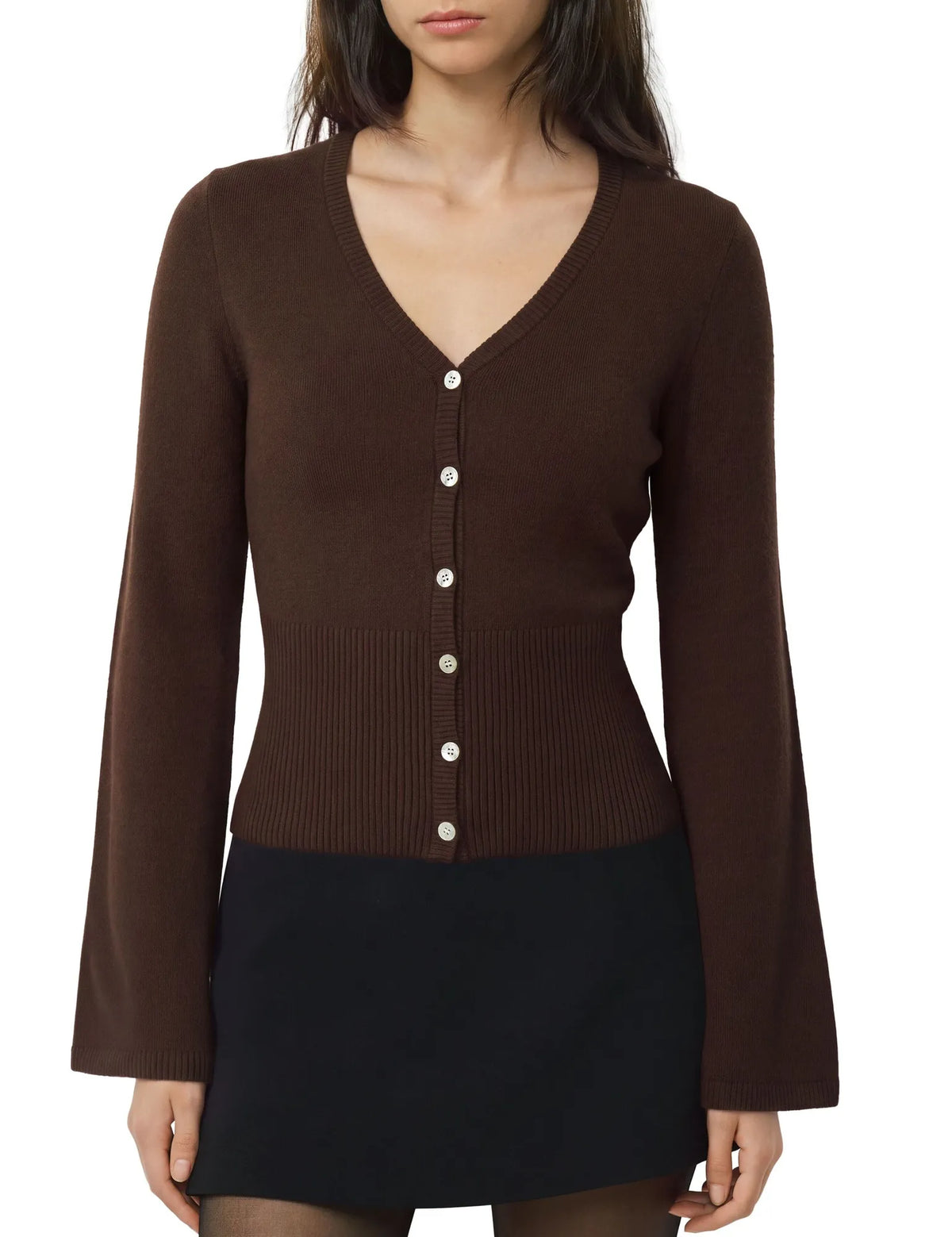 Cashmere Fitted Waist Cardigan Sweater