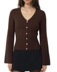 Cashmere Fitted Waist Cardigan Sweater