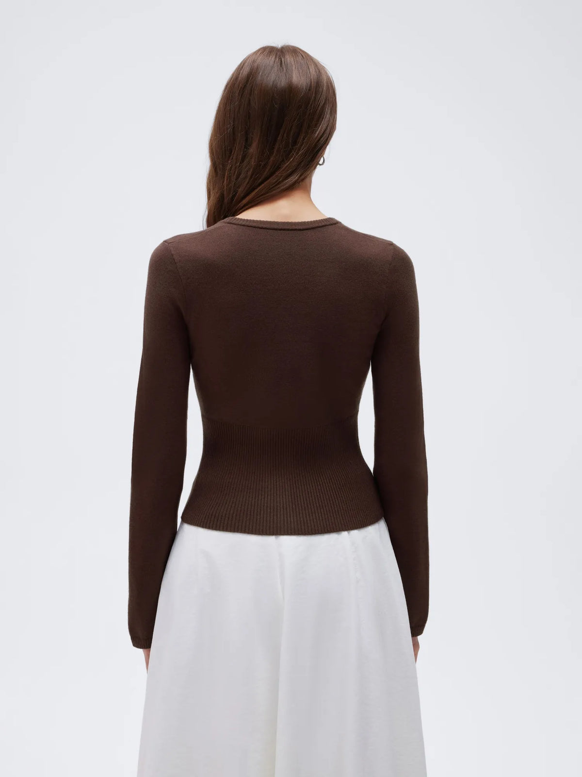Cashmere Fitted Waist Cardigan Sweater