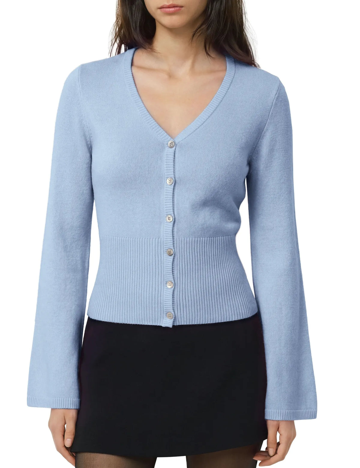 Cashmere Fitted Waist Cardigan Sweater