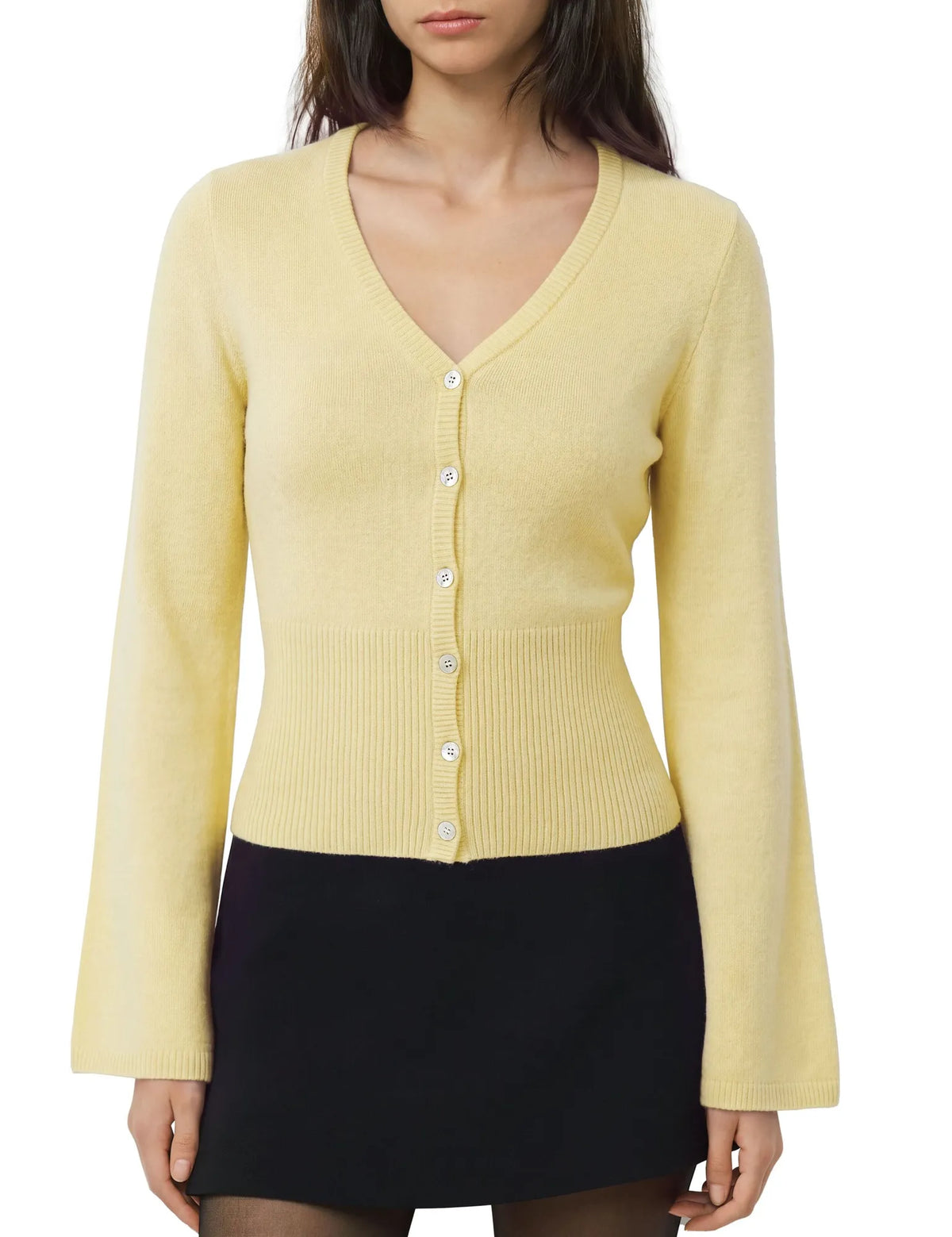 Cashmere Fitted Waist Cardigan Sweater