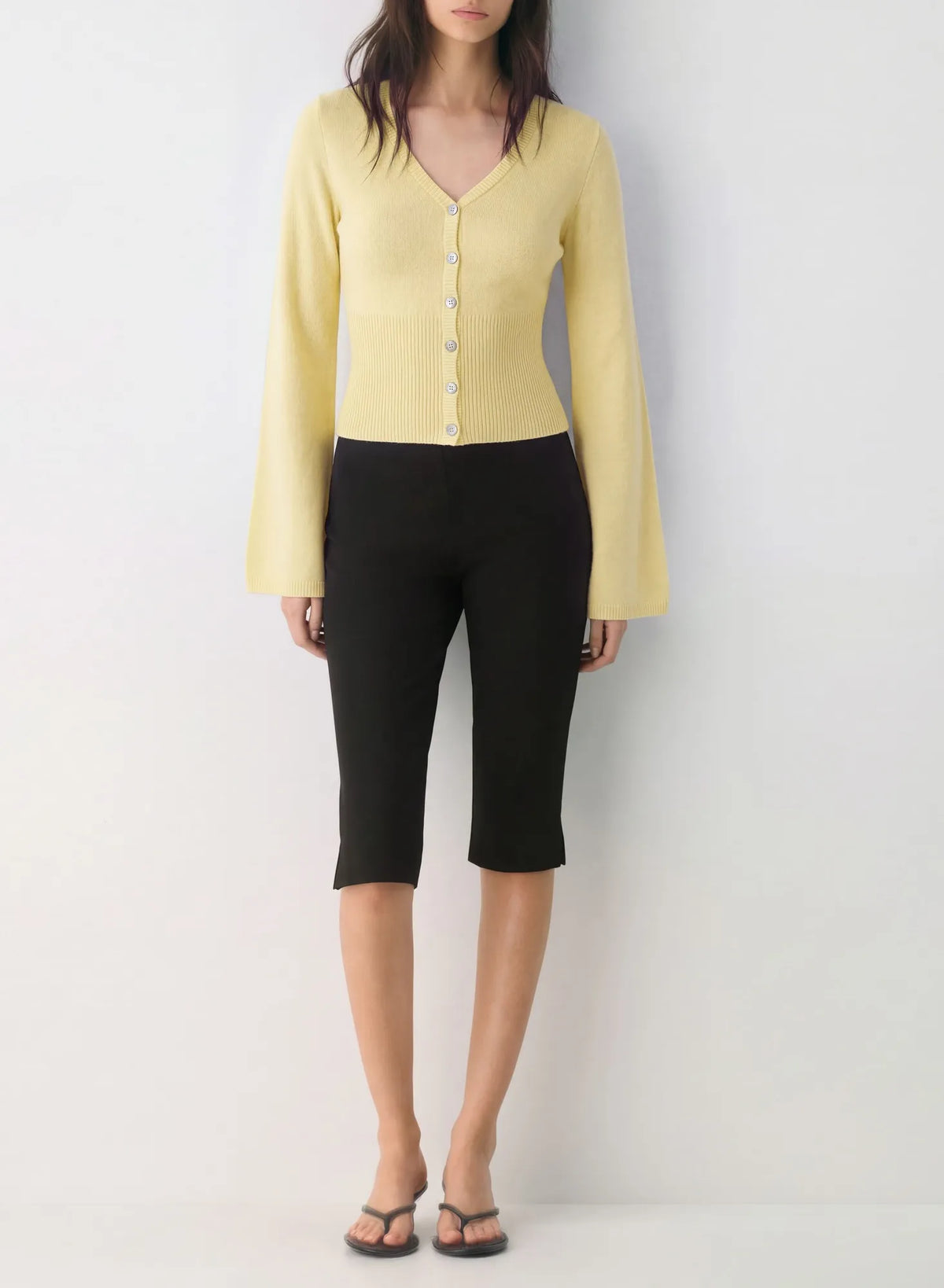 Cashmere Fitted Waist Cardigan Sweater