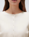 Cashmere Crewneck waistband Cardigan Sweater-SUUKSESS-SUUKSESS