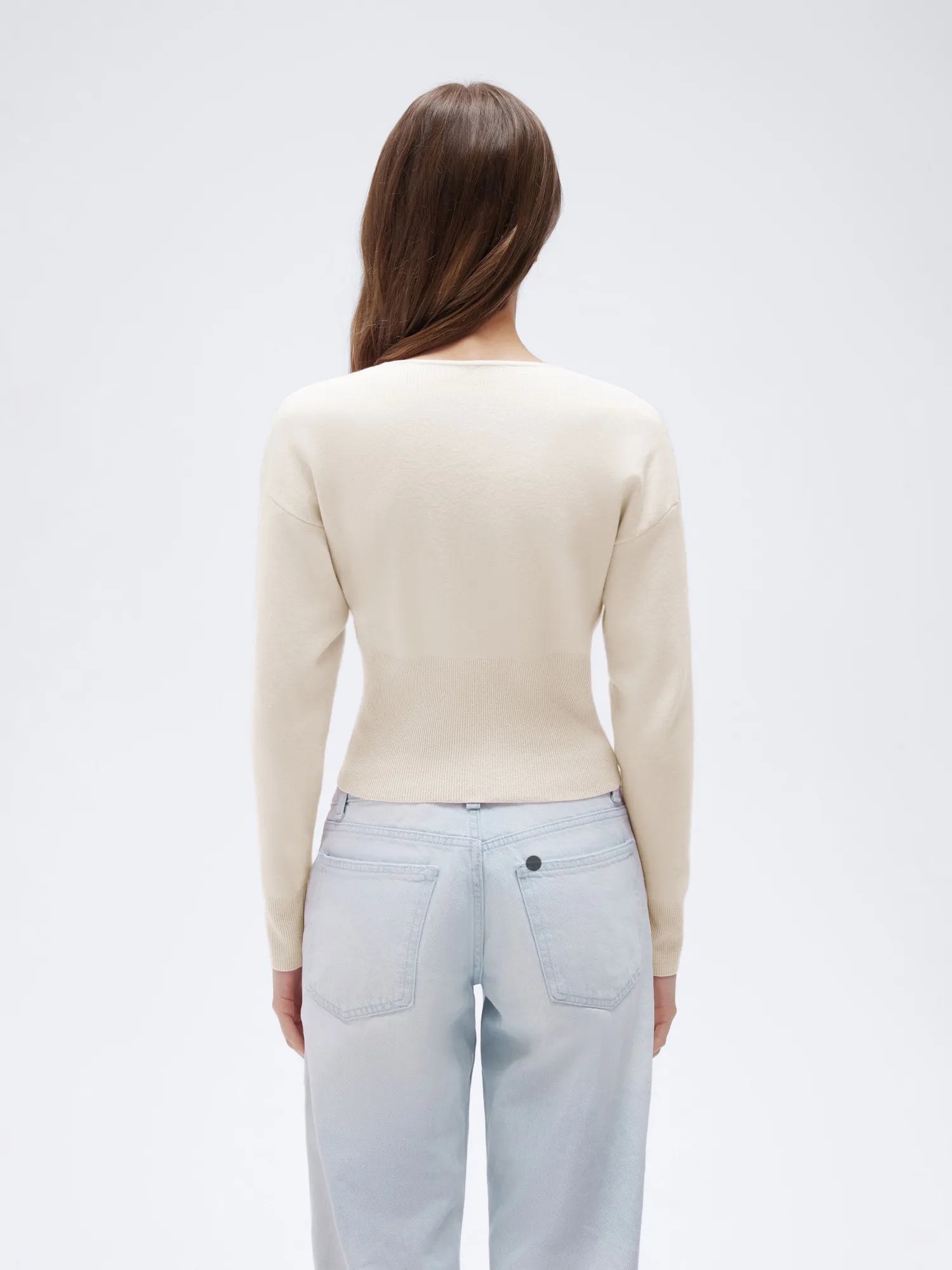 Cashmere Crewneck waistband Cardigan Sweater-SUUKSESS-SUUKSESS