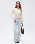 Cashmere Crewneck waistband Cardigan Sweater-SUUKSESS-SUUKSESS