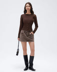 Cashmere Crewneck waistband Cardigan Sweater-SUUKSESS-SUUKSESS