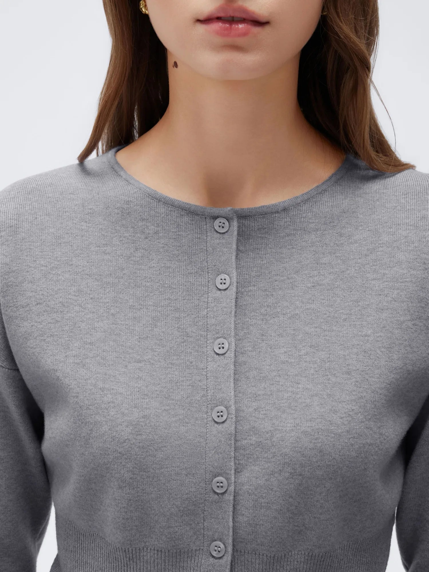 Cashmere Crewneck waistband Cardigan Sweater-SUUKSESS-SUUKSESS