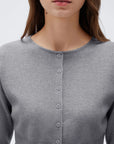 Cashmere Crewneck waistband Cardigan Sweater-SUUKSESS-SUUKSESS