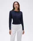 Cashmere Crewneck waistband Cardigan Sweater-SUUKSESS-Navy Blue-XS-SUUKSESS