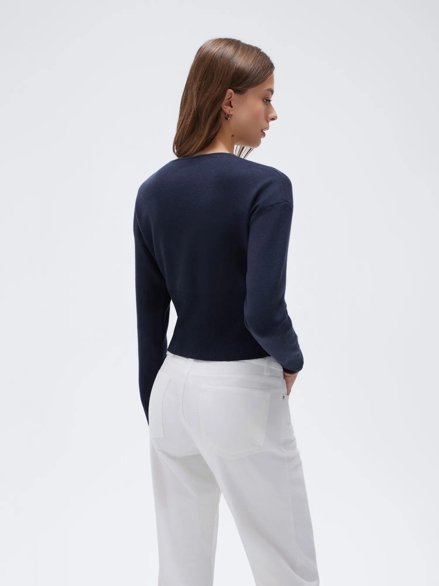 Cashmere Crewneck waistband Cardigan Sweater-SUUKSESS-SUUKSESS