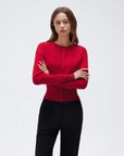 Cashmere Crewneck waistband Cardigan Sweater-SUUKSESS-SUUKSESS