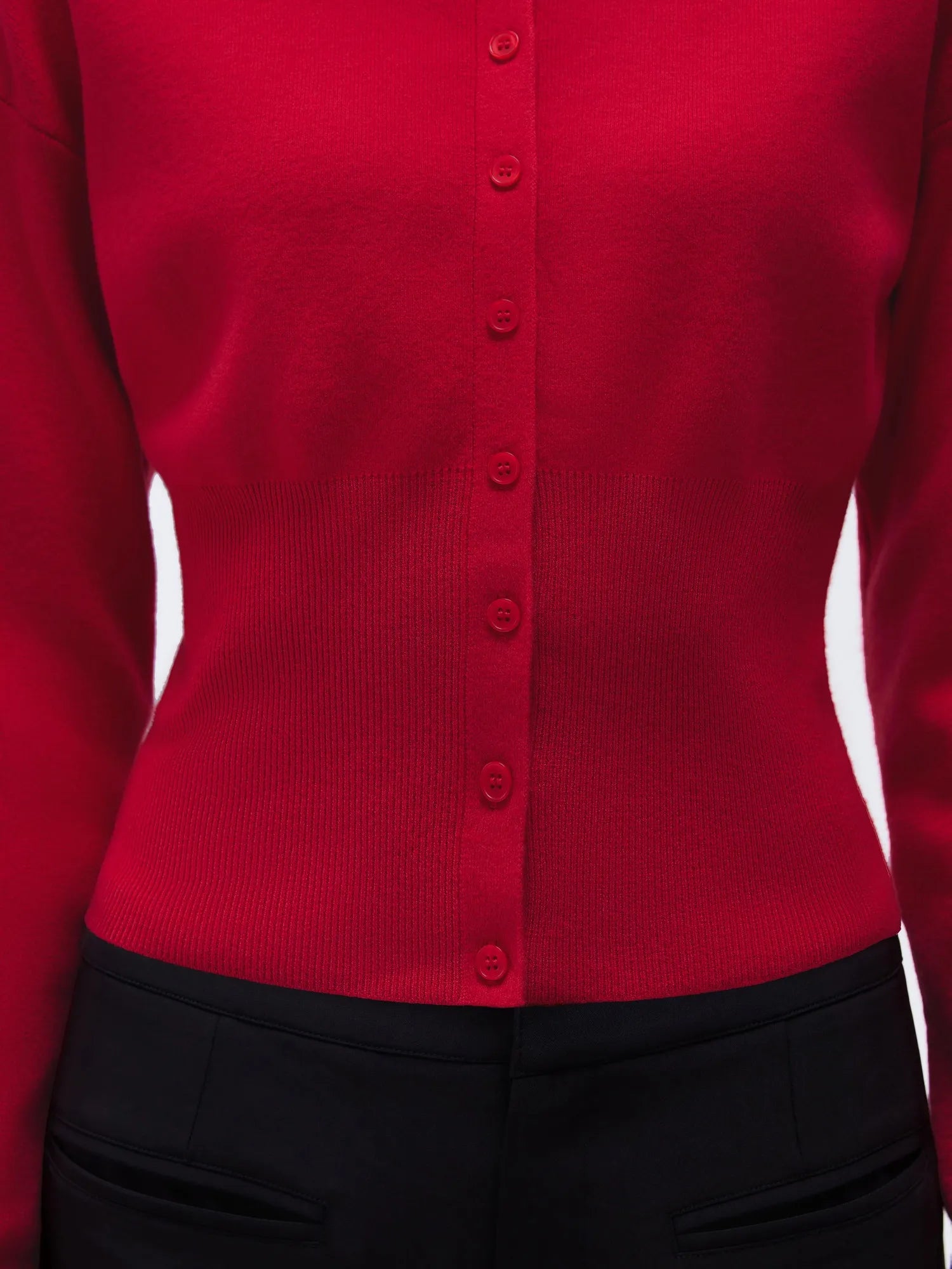Cashmere Crewneck waistband Cardigan Sweater-SUUKSESS-SUUKSESS
