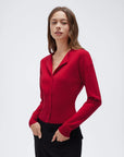 Cashmere Crewneck waistband Cardigan Sweater-SUUKSESS-SUUKSESS