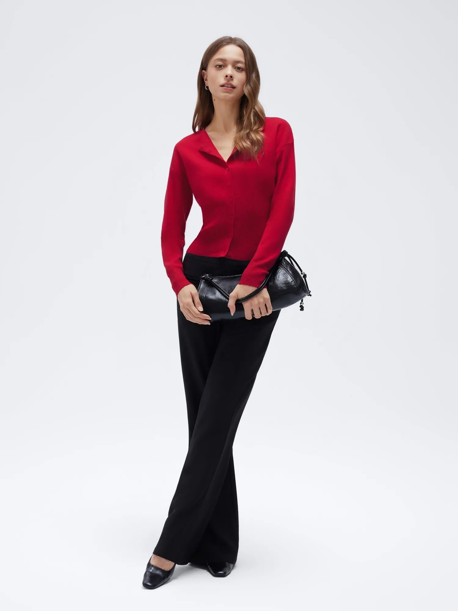 Cashmere Crewneck waistband Cardigan Sweater-SUUKSESS-SUUKSESS