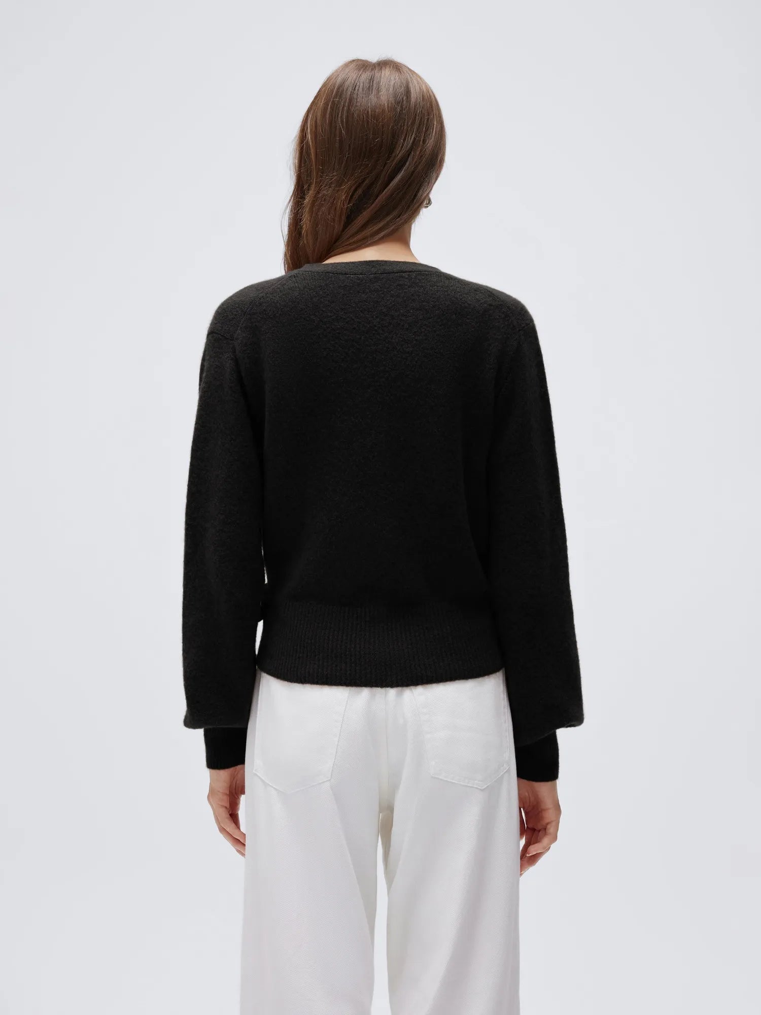 Wool V Neck Tie Waist Sweater - Long Sleeve-SUUKSESS-SUUKSESS