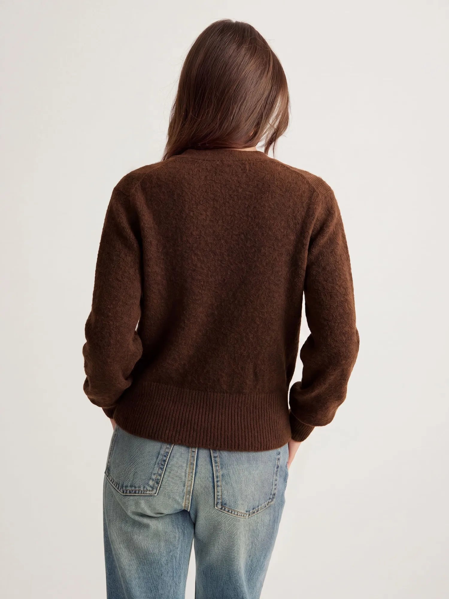 Wool V Neck Tie Waist Sweater - Long Sleeve-SUUKSESS-SUUKSESS