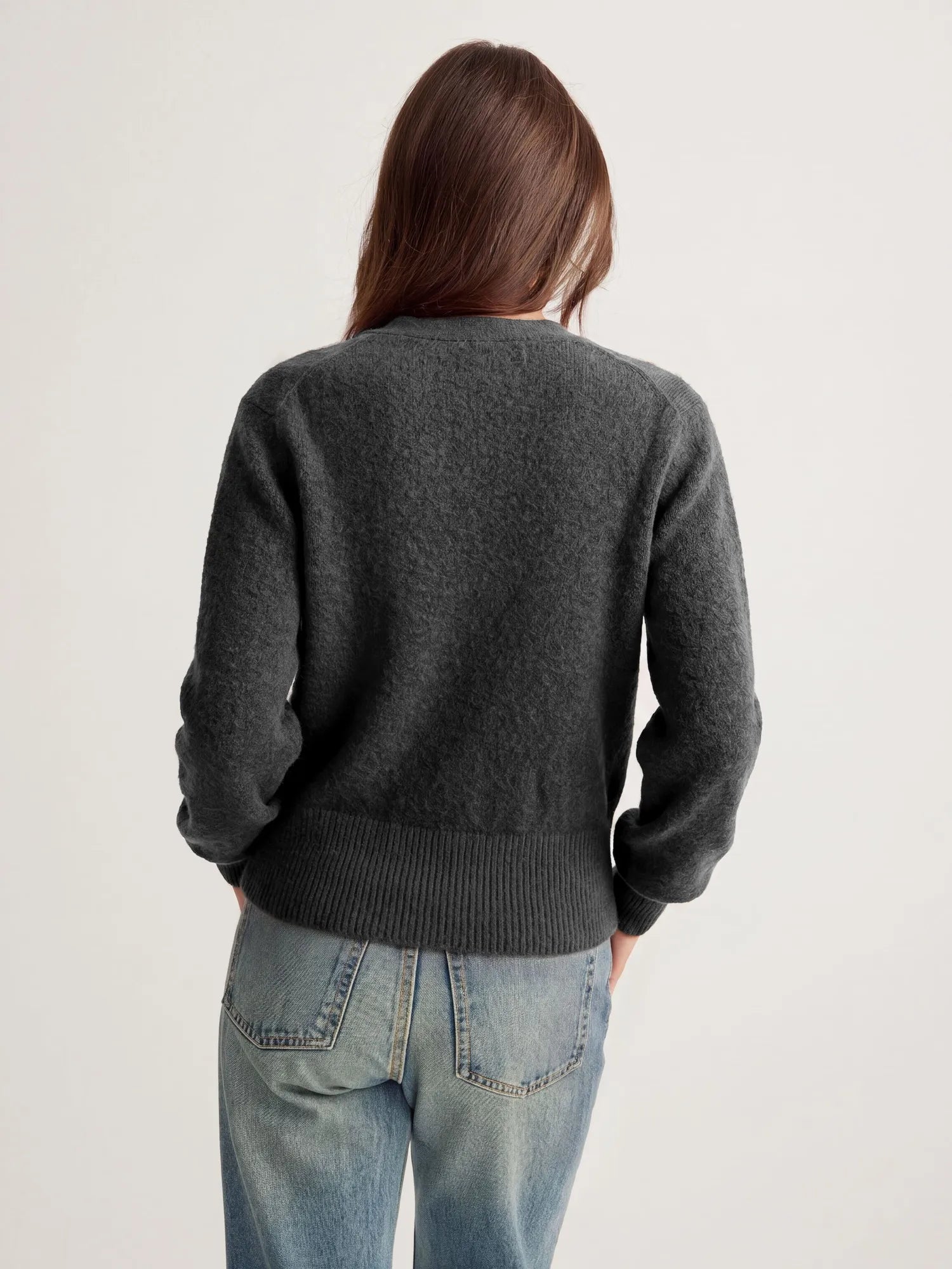 Wool V Neck Tie Waist Sweater - Long Sleeve-SUUKSESS-SUUKSESS