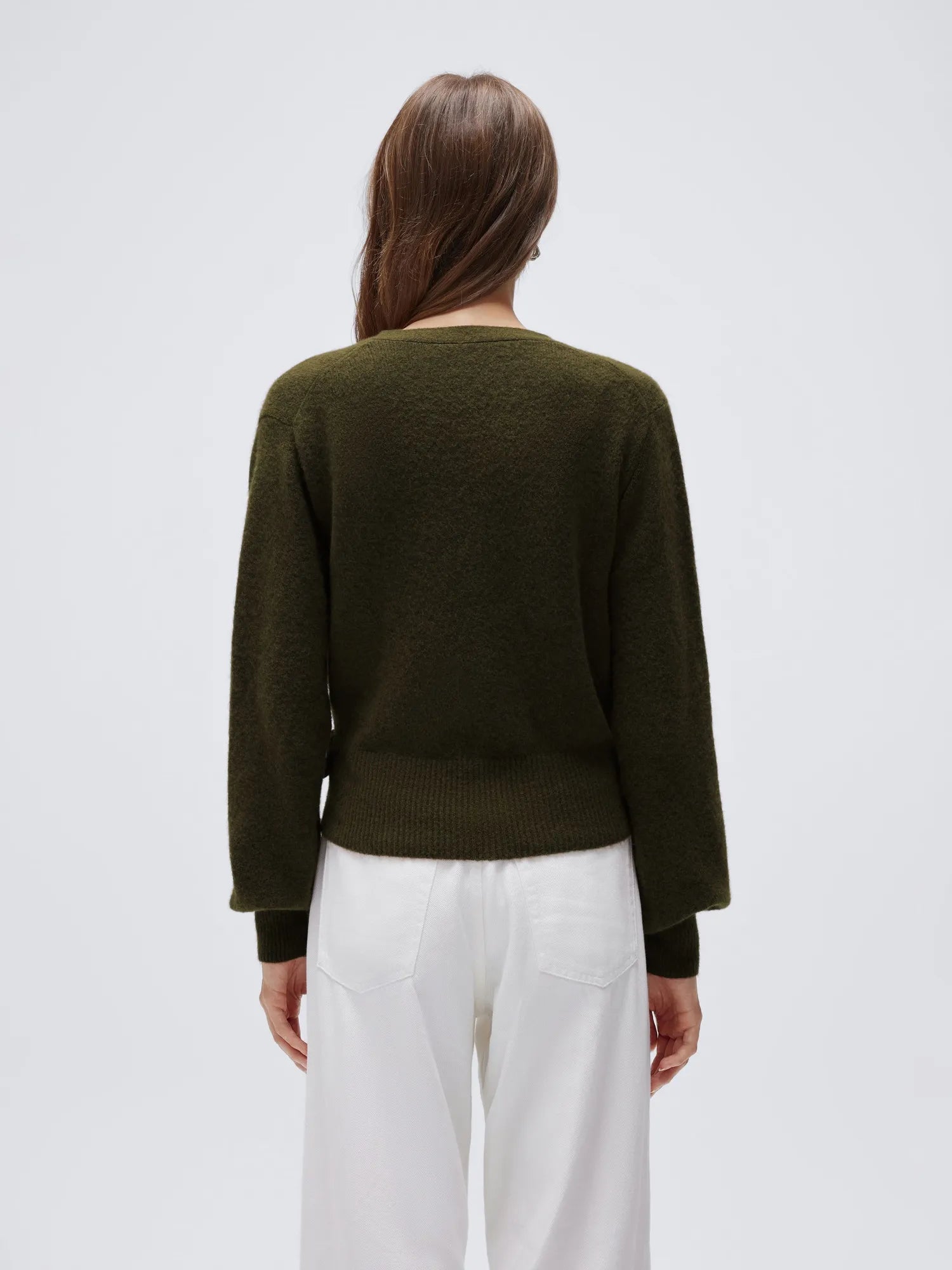 Wool V Neck Tie Waist Sweater - Long Sleeve-SUUKSESS-SUUKSESS
